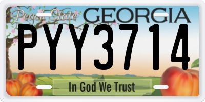 GA license plate PYY3714