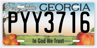 GA license plate PYY3716