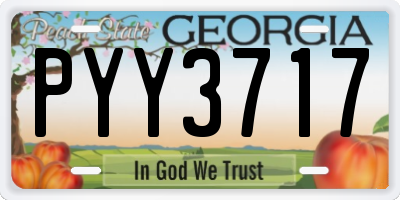 GA license plate PYY3717