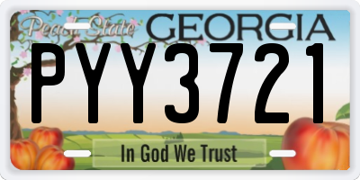 GA license plate PYY3721