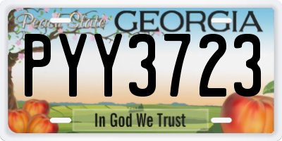 GA license plate PYY3723