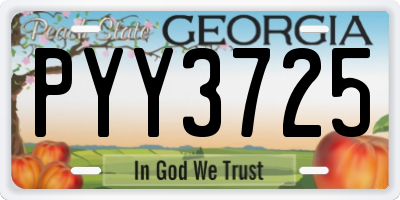 GA license plate PYY3725