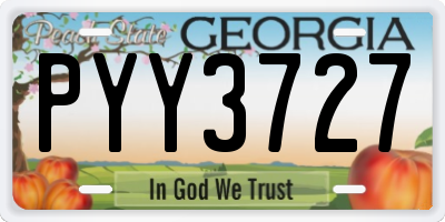 GA license plate PYY3727