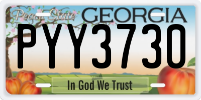 GA license plate PYY3730