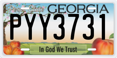 GA license plate PYY3731