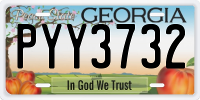 GA license plate PYY3732