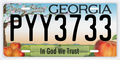GA license plate PYY3733