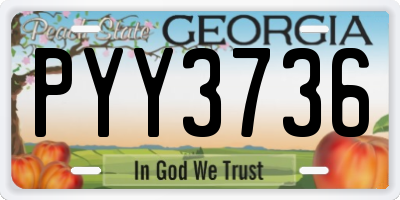 GA license plate PYY3736
