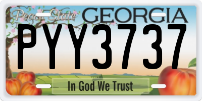 GA license plate PYY3737