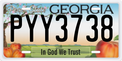 GA license plate PYY3738