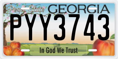 GA license plate PYY3743