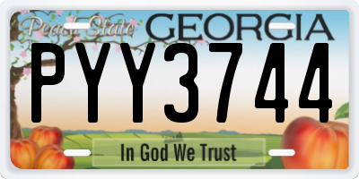 GA license plate PYY3744