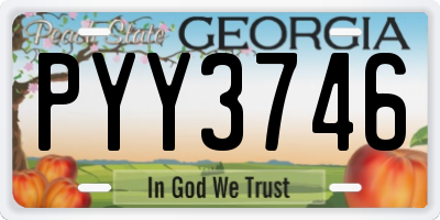 GA license plate PYY3746