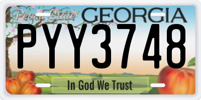 GA license plate PYY3748