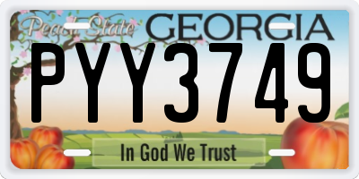 GA license plate PYY3749