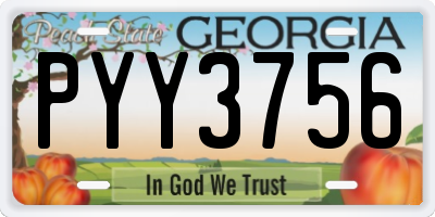 GA license plate PYY3756