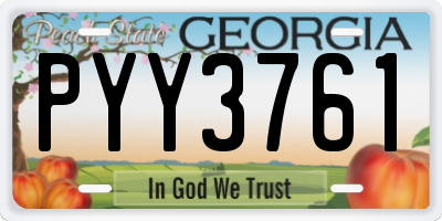 GA license plate PYY3761
