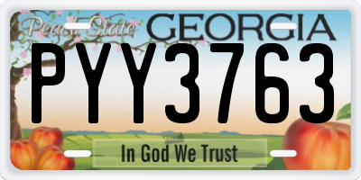 GA license plate PYY3763