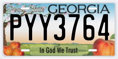 GA license plate PYY3764