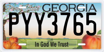GA license plate PYY3765
