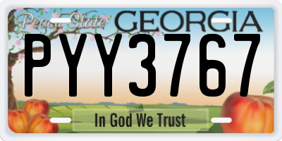 GA license plate PYY3767