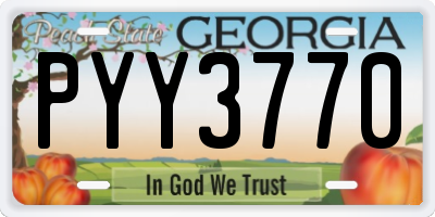 GA license plate PYY3770