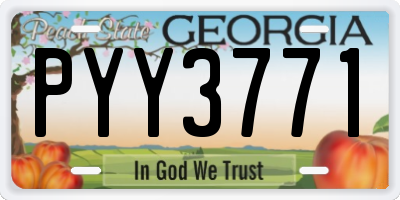 GA license plate PYY3771