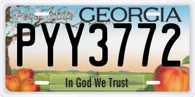 GA license plate PYY3772