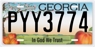 GA license plate PYY3774