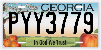 GA license plate PYY3779
