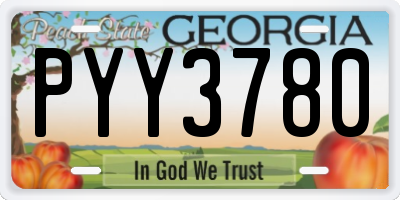 GA license plate PYY3780
