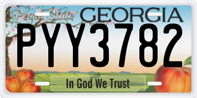 GA license plate PYY3782