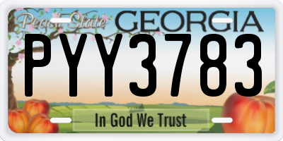 GA license plate PYY3783