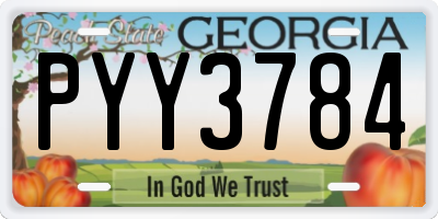 GA license plate PYY3784