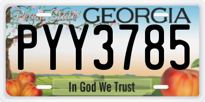 GA license plate PYY3785
