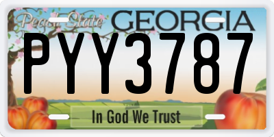GA license plate PYY3787