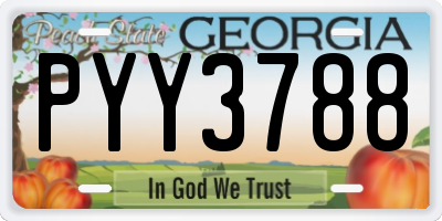 GA license plate PYY3788