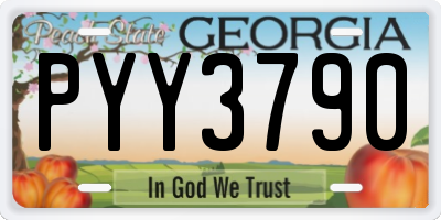 GA license plate PYY3790