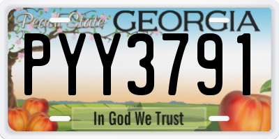 GA license plate PYY3791