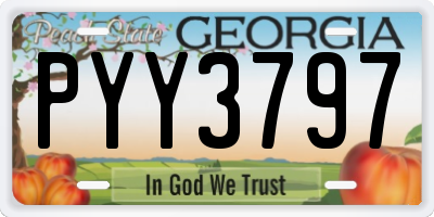 GA license plate PYY3797