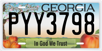 GA license plate PYY3798