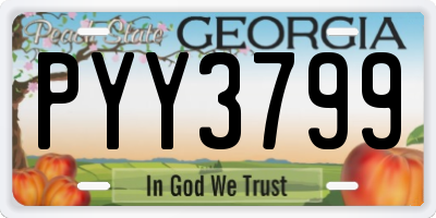 GA license plate PYY3799