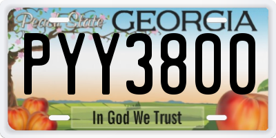 GA license plate PYY3800
