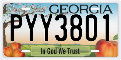 GA license plate PYY3801