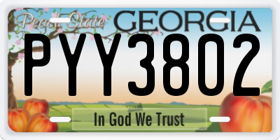GA license plate PYY3802