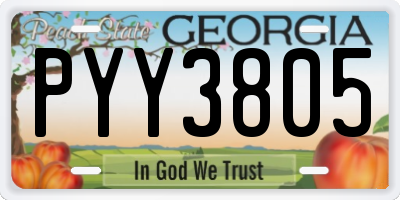 GA license plate PYY3805