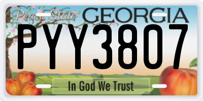 GA license plate PYY3807