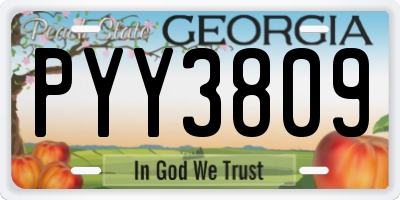 GA license plate PYY3809