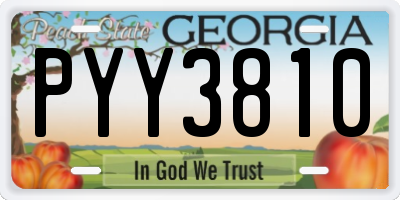 GA license plate PYY3810
