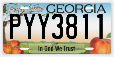 GA license plate PYY3811